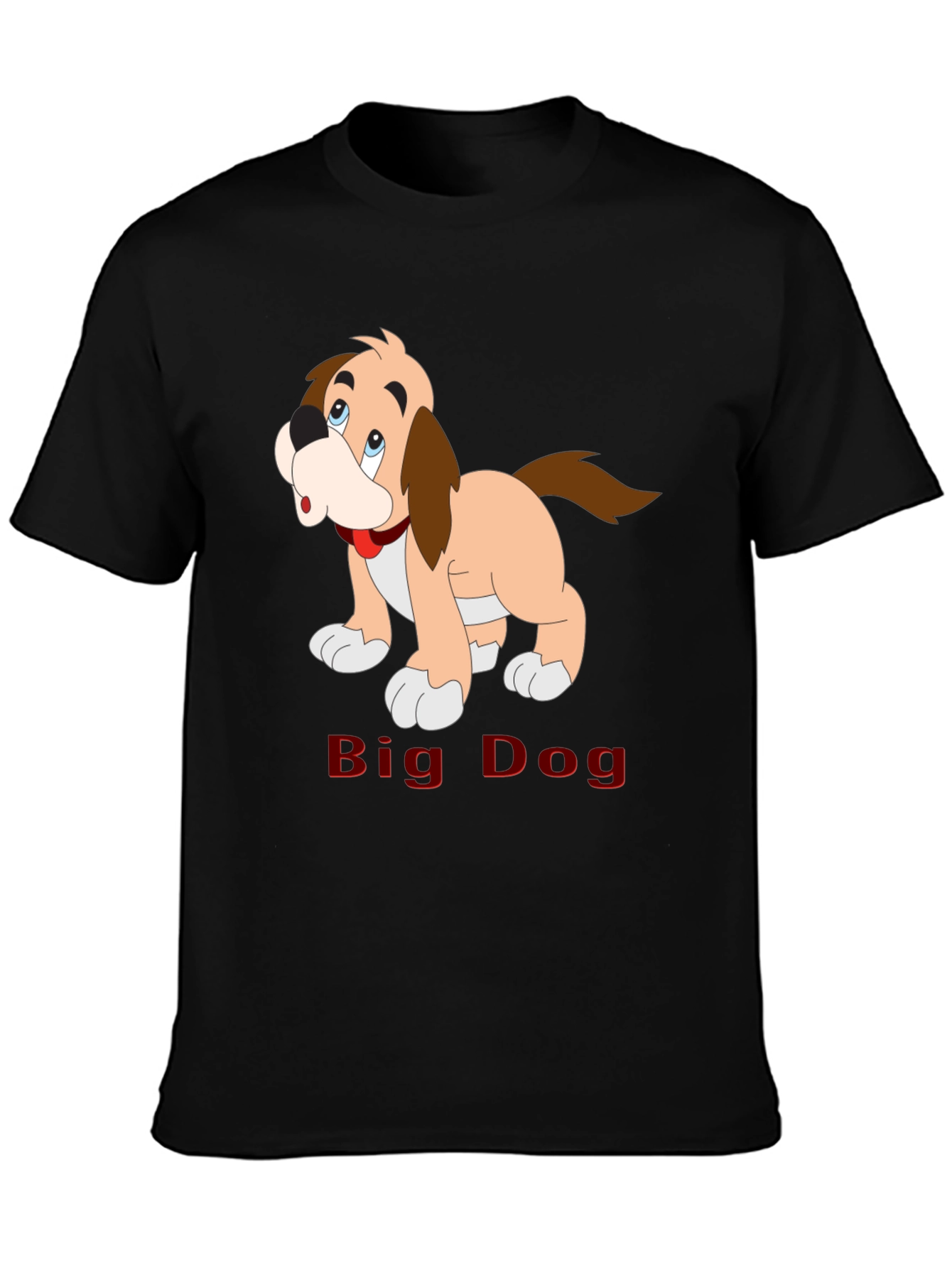 Big Dog Cartoon T-Shirt - Black