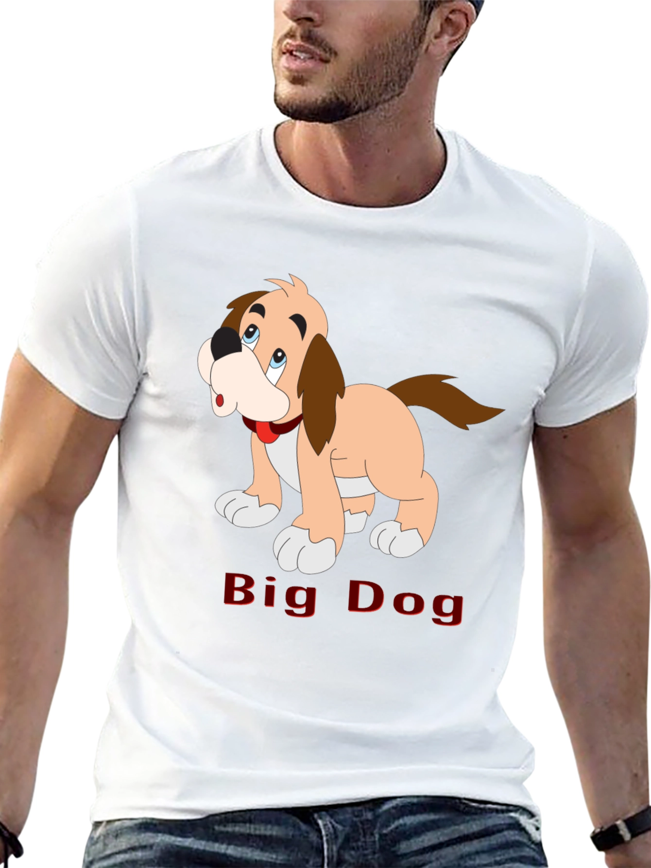 Big Dog Cartoon T-Shirt - Black
