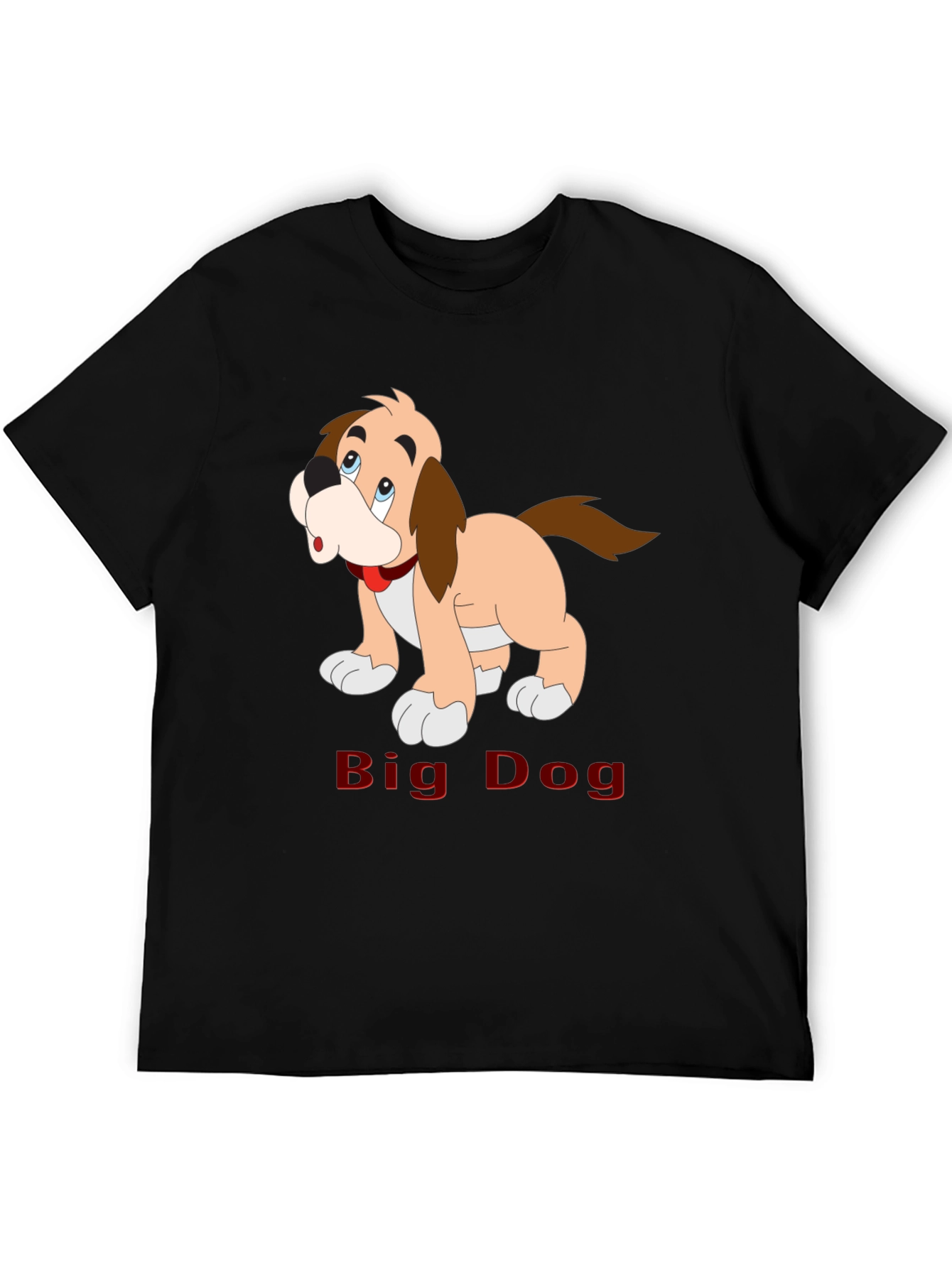 Big Dog Cartoon T-Shirt - Black