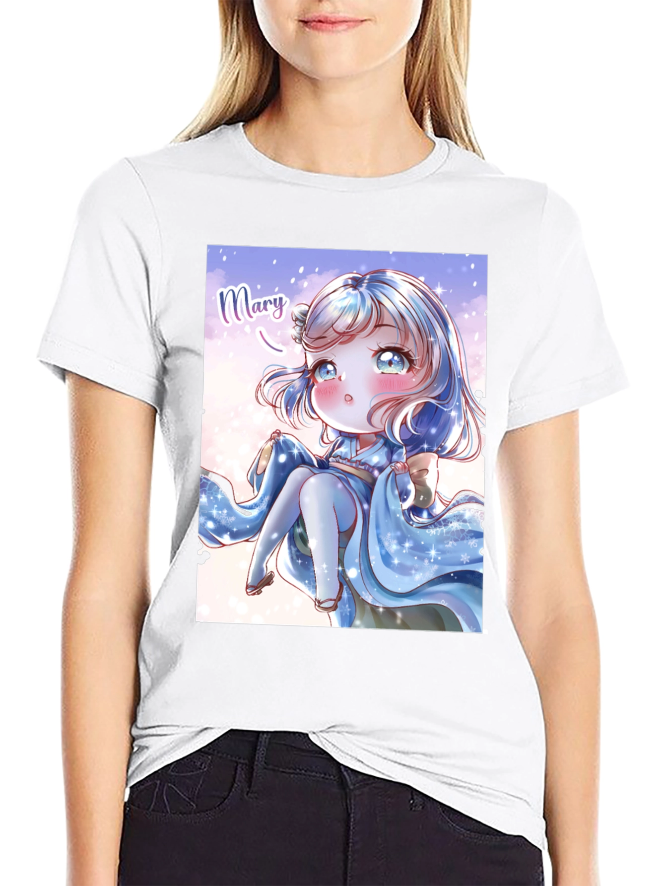 Anime Girl Graphic Print T-Shirt