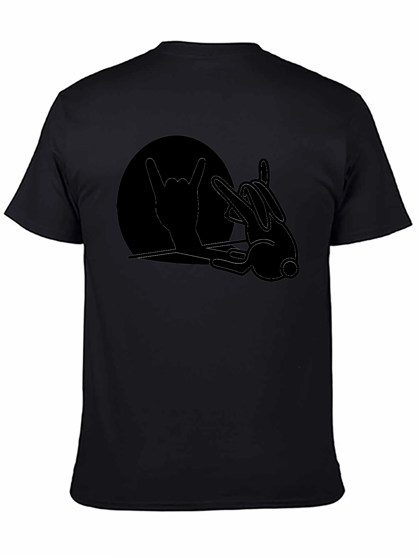 Rock On Bunny T-Shirt - Black