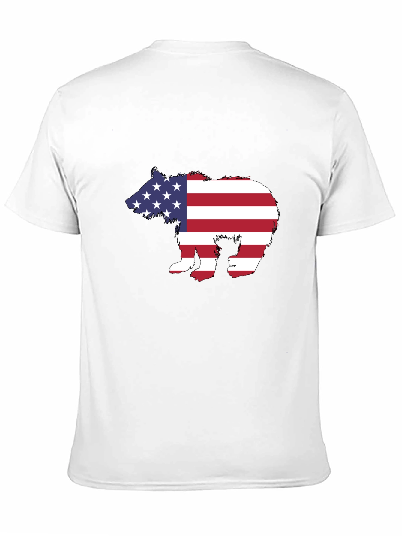 American Flag Bear Graphic Tee - Patriotic T-Shirt