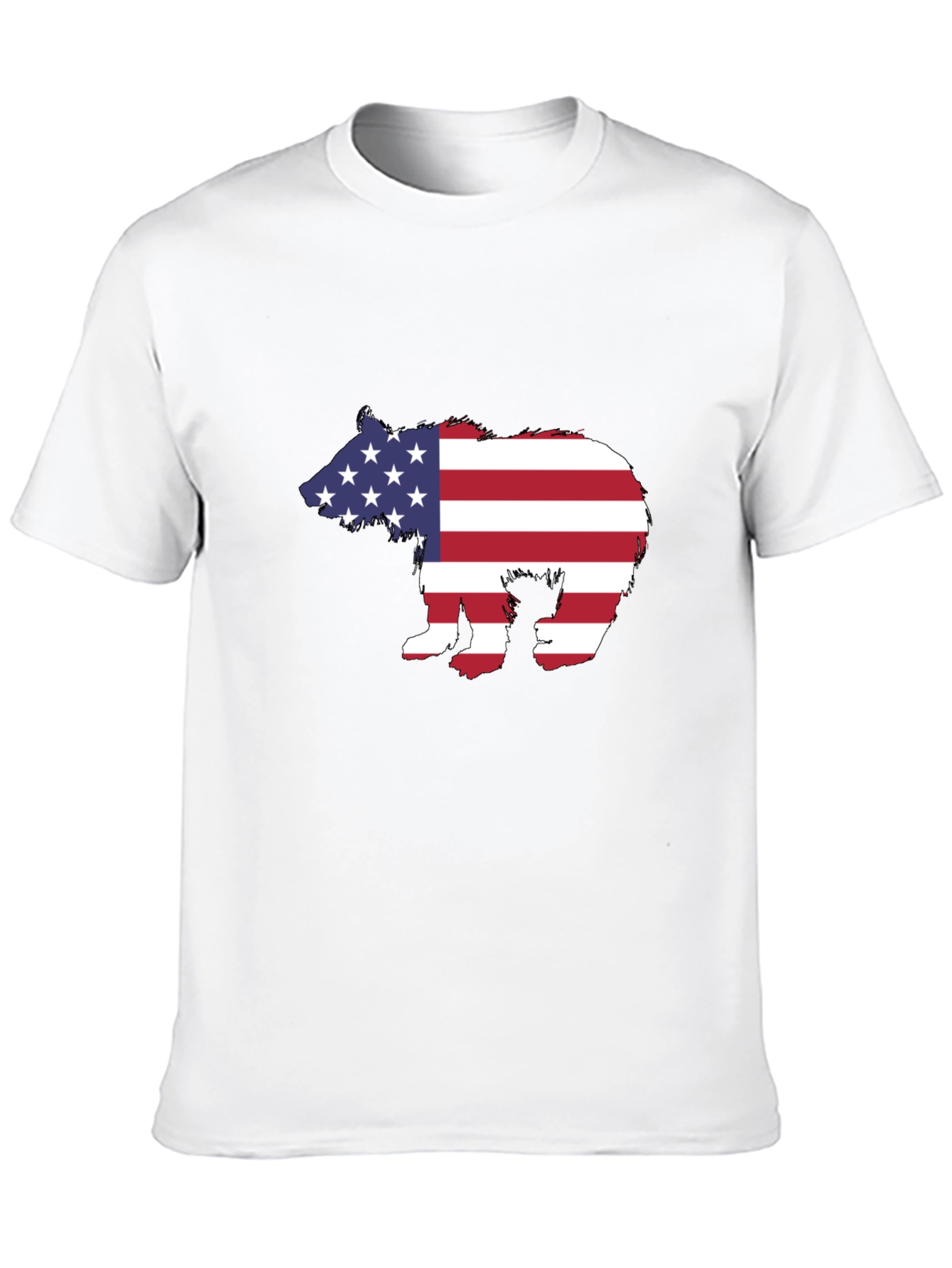 American Flag Bear Graphic Tee - Patriotic T-Shirt