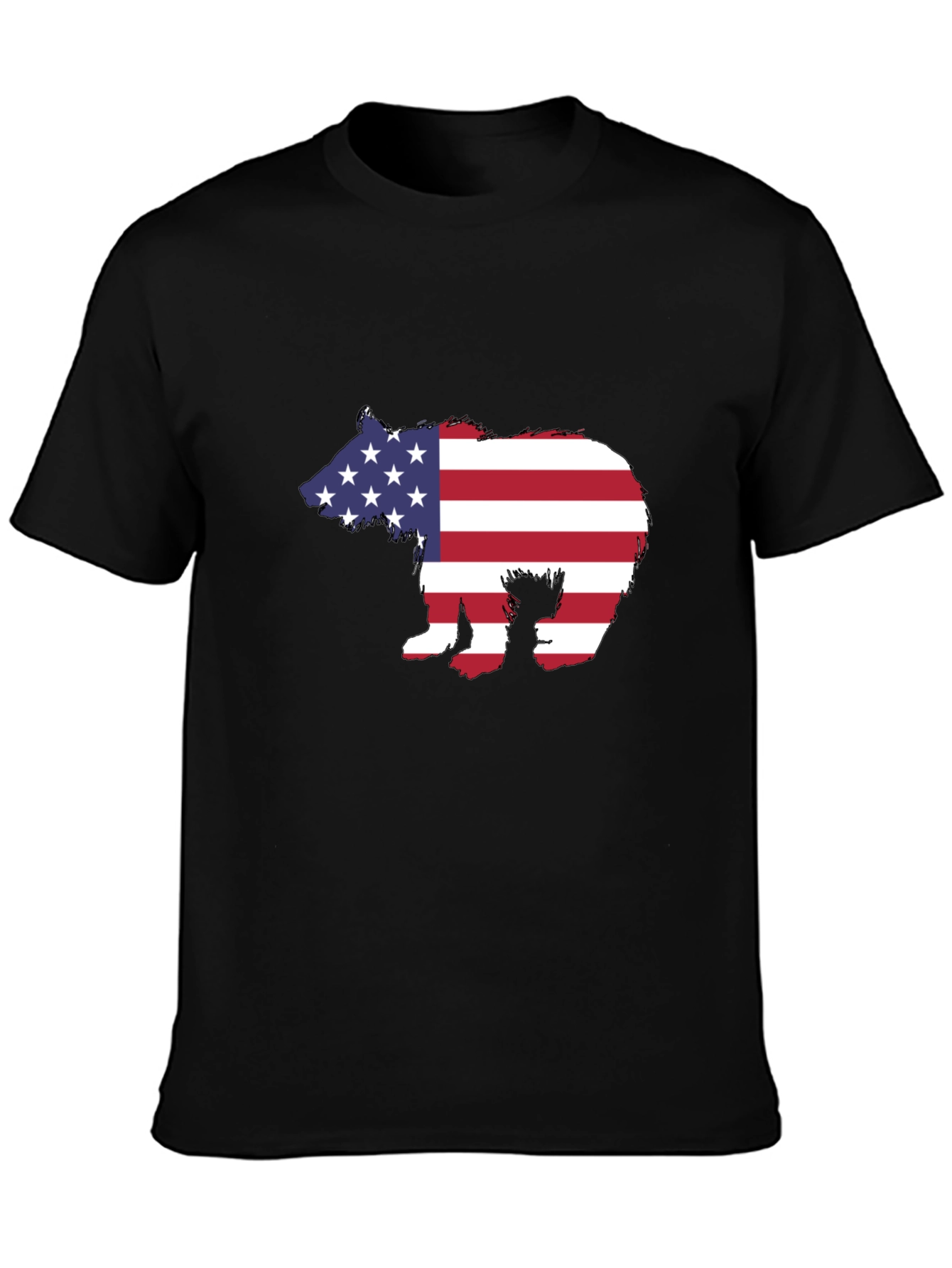 American Flag Bear Graphic Tee - Patriotic T-Shirt
