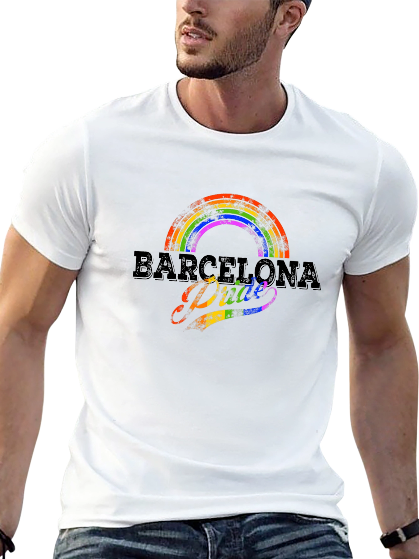 Barcelona Pride Rainbow Graphic T-Shirt