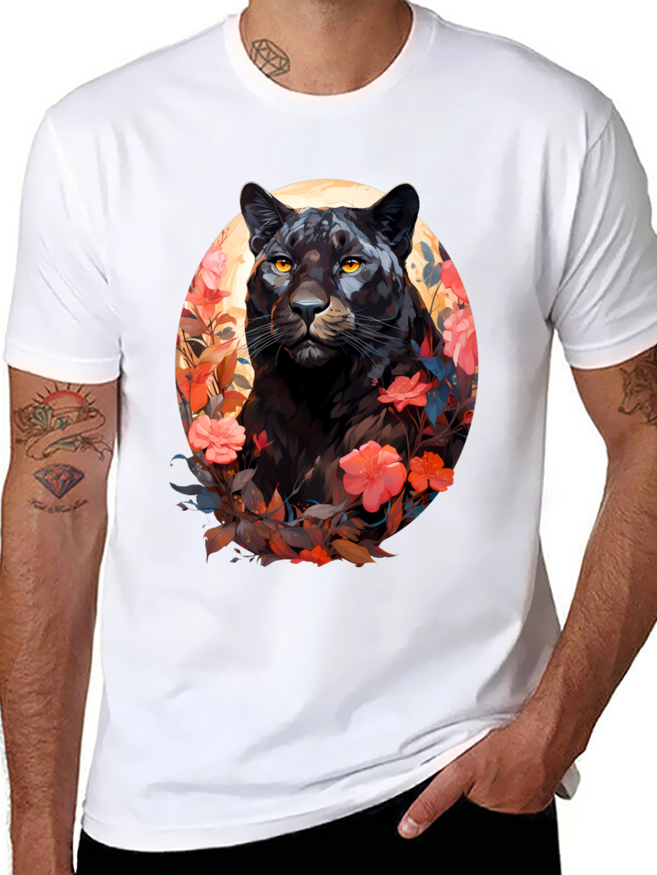Black Panther Floral Graphic Tee