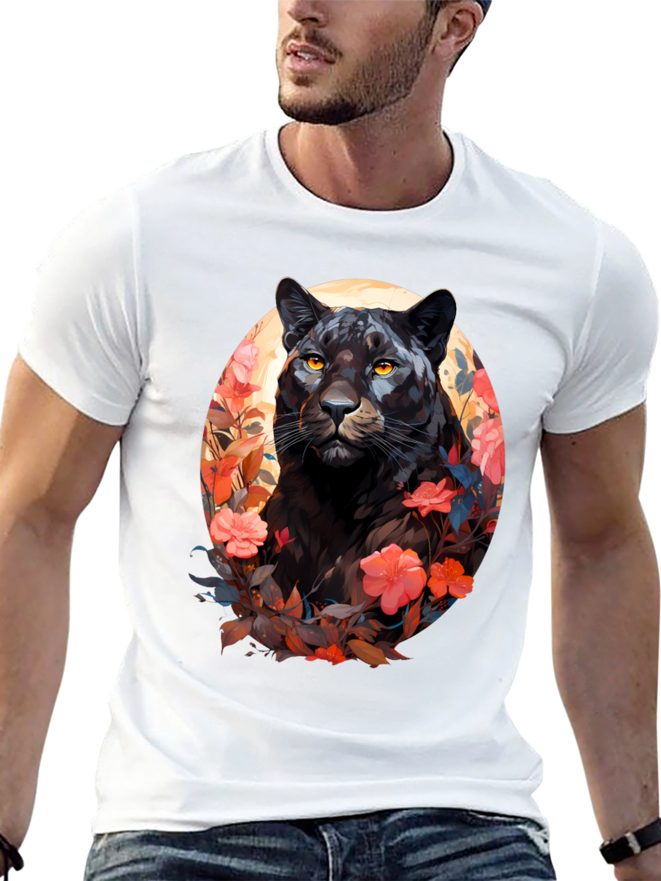 Black Panther Floral Graphic Tee