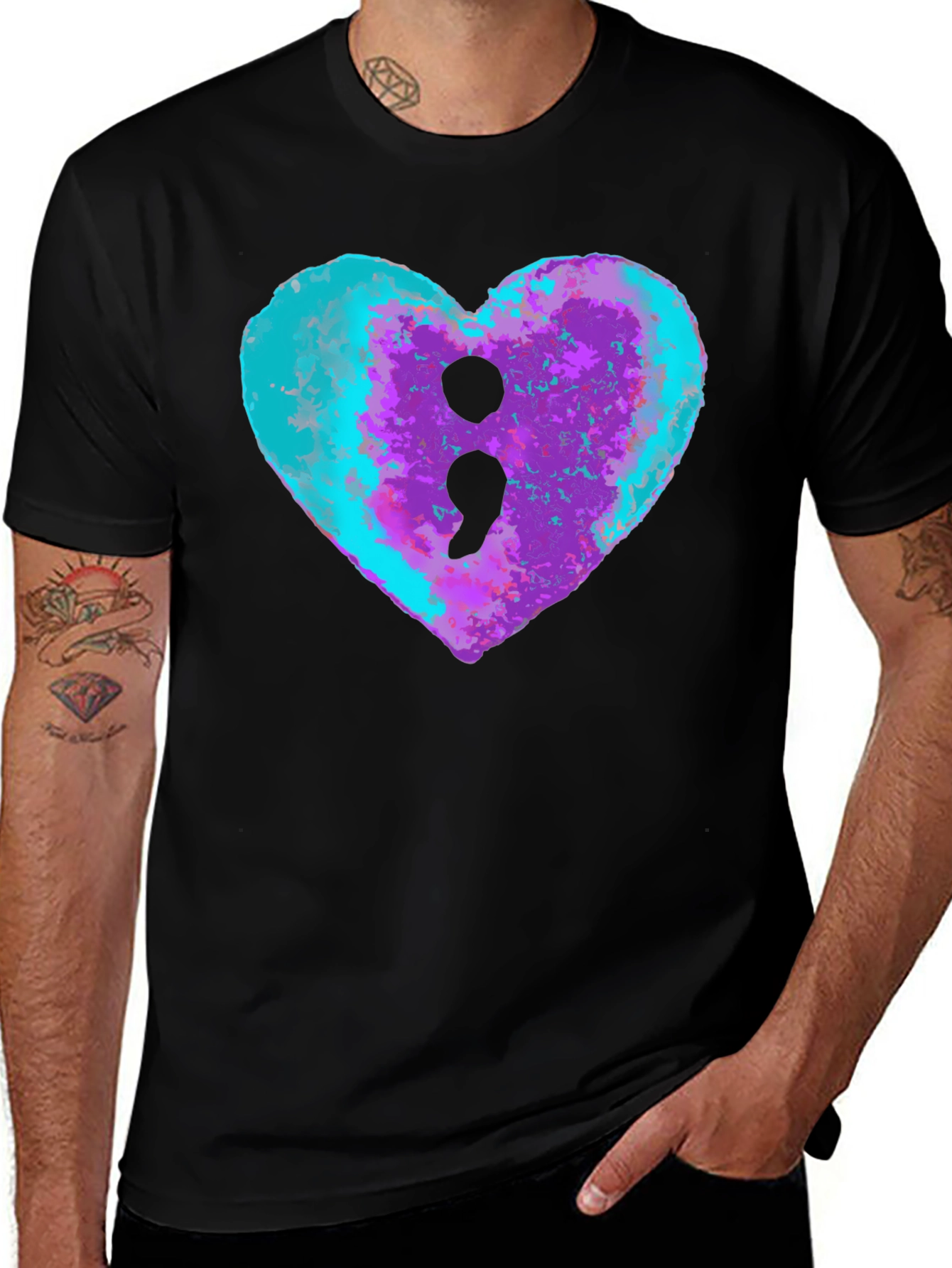 Semicolon Heart Tee - Mental Health Awareness Shirt