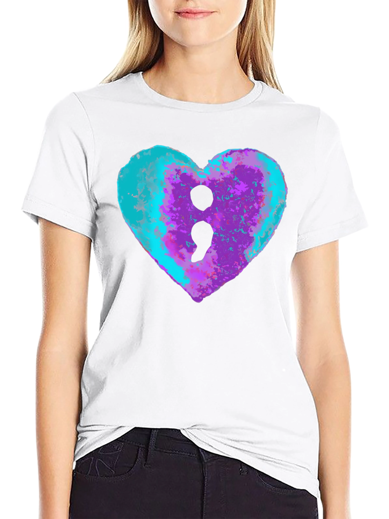 Semicolon Heart Tee - Mental Health Awareness Shirt
