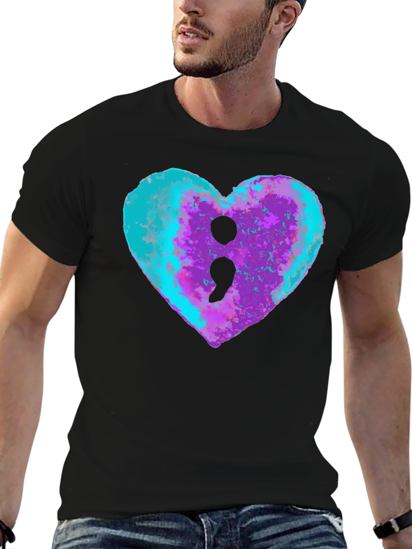 Semicolon Heart Tee - Mental Health Awareness Shirt