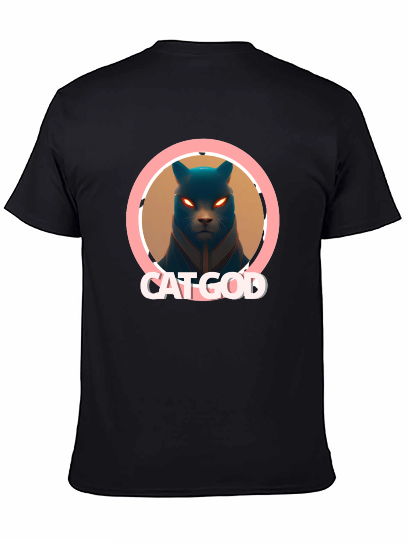 Cat God Graphic Tee - Black T-Shirt