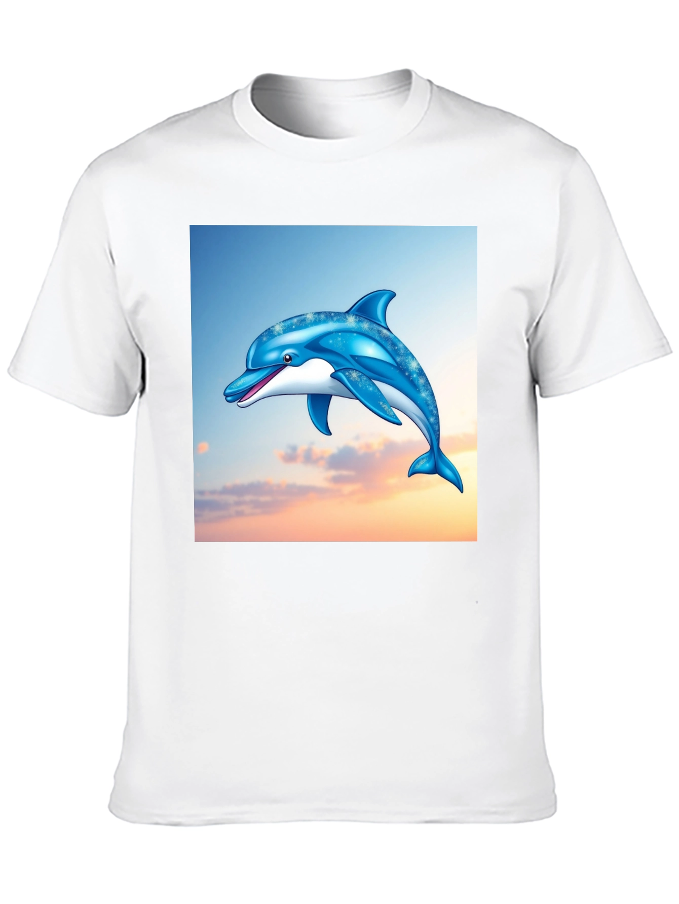 Dolphin Graphic Print Black T-Shirt