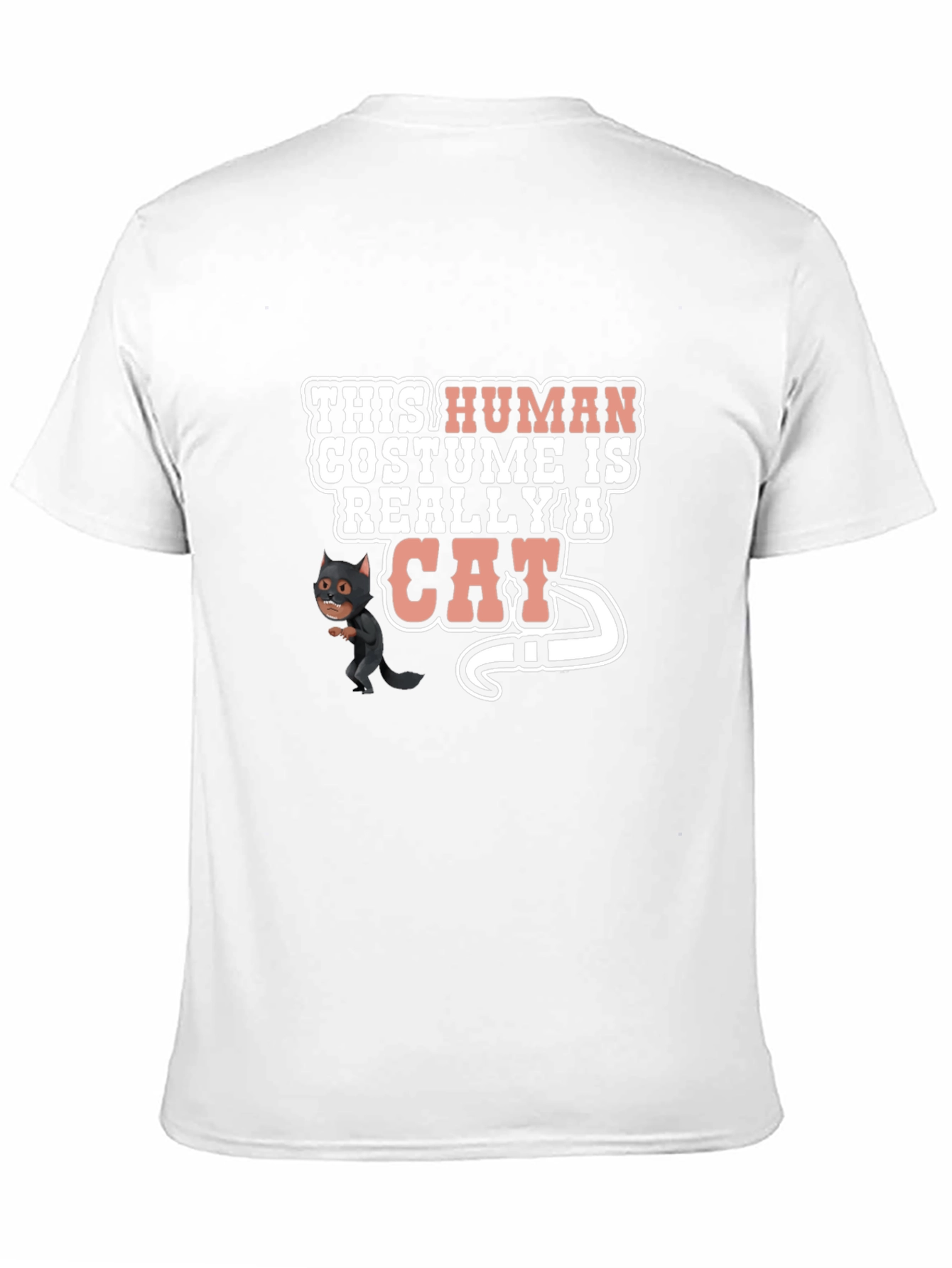 Human Costume Really Cat Funny Black T-Shirt