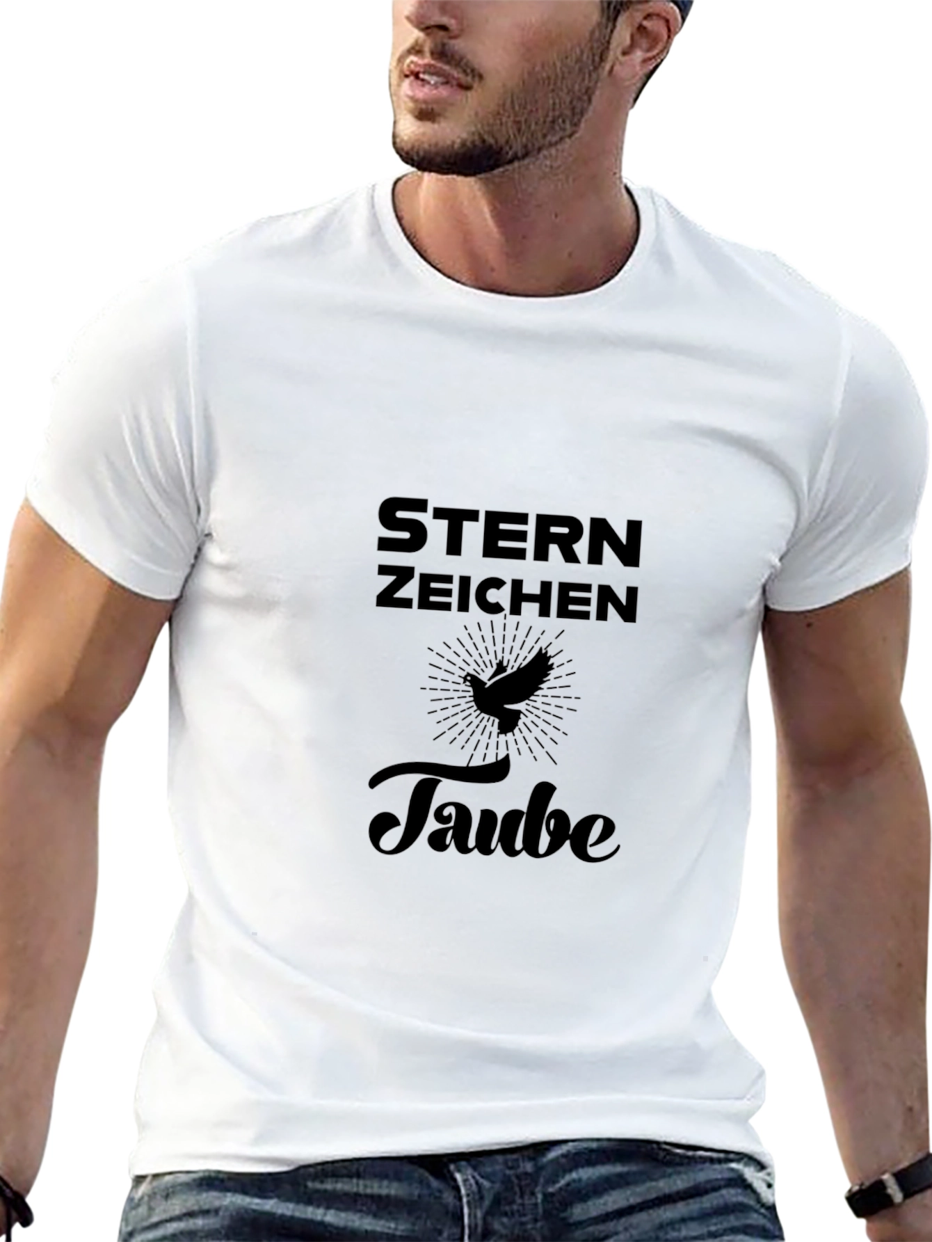 Sternzeichen Taube Black Graphic T-Shirt