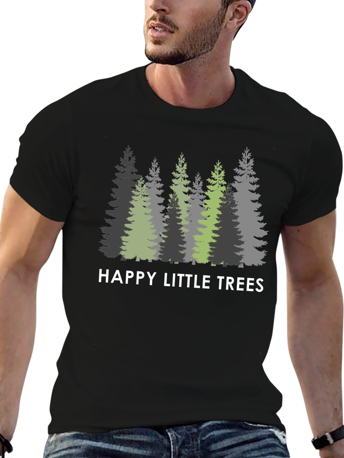 Happy Little Trees Graphic T-Shirt - Nature Inspired Tee