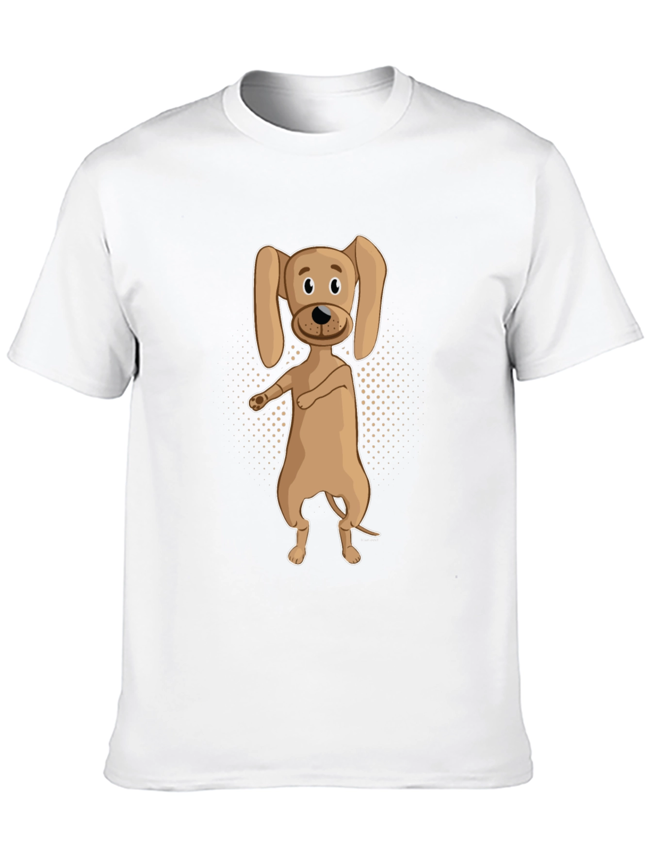Dancing Dog Graphic Tee - Black Cotton T-Shirt