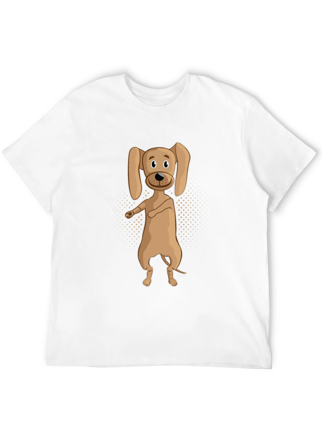 Dancing Dog Graphic Tee - Black Cotton T-Shirt