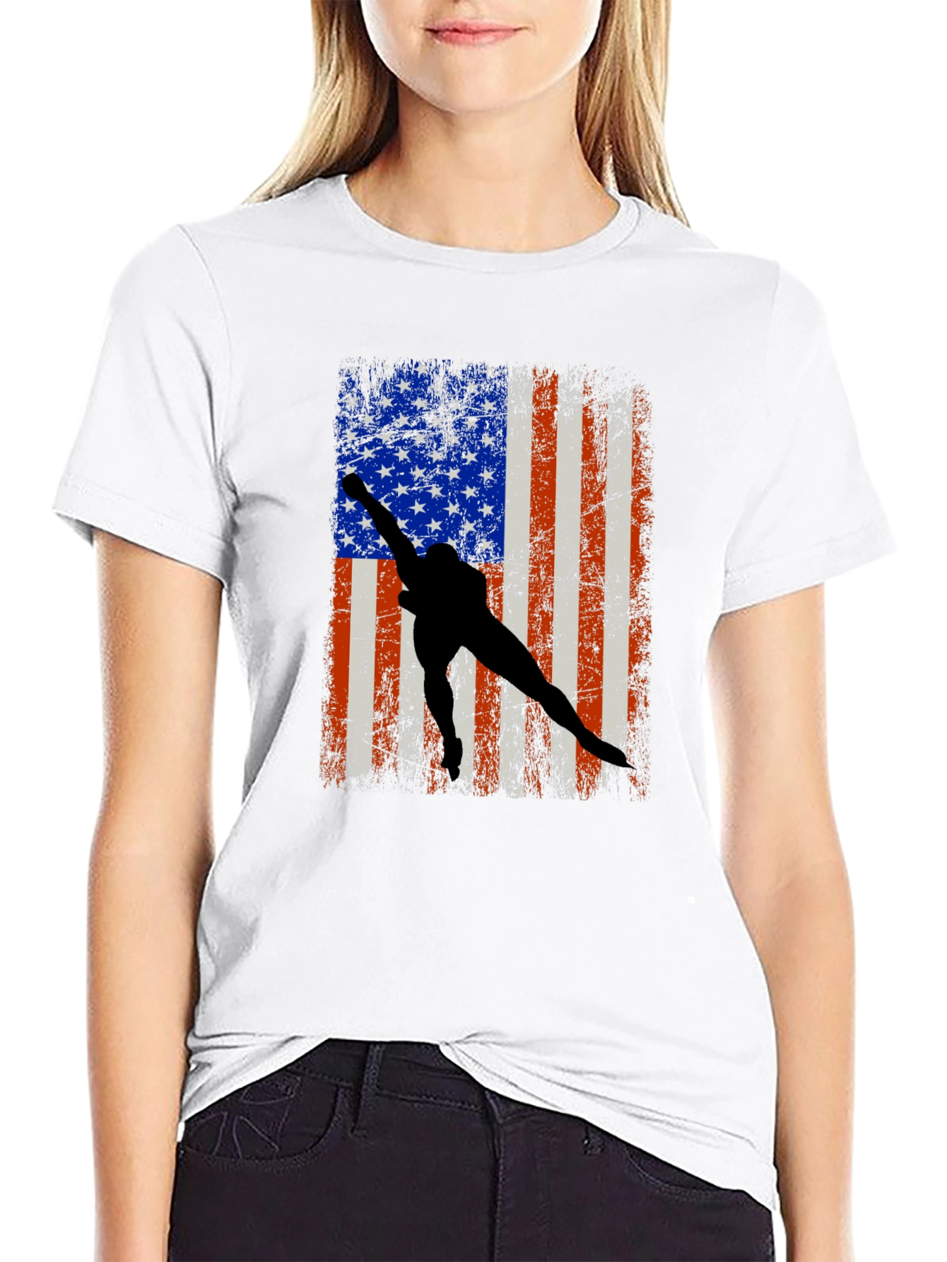 American Flag Wrestler Graphic Tee