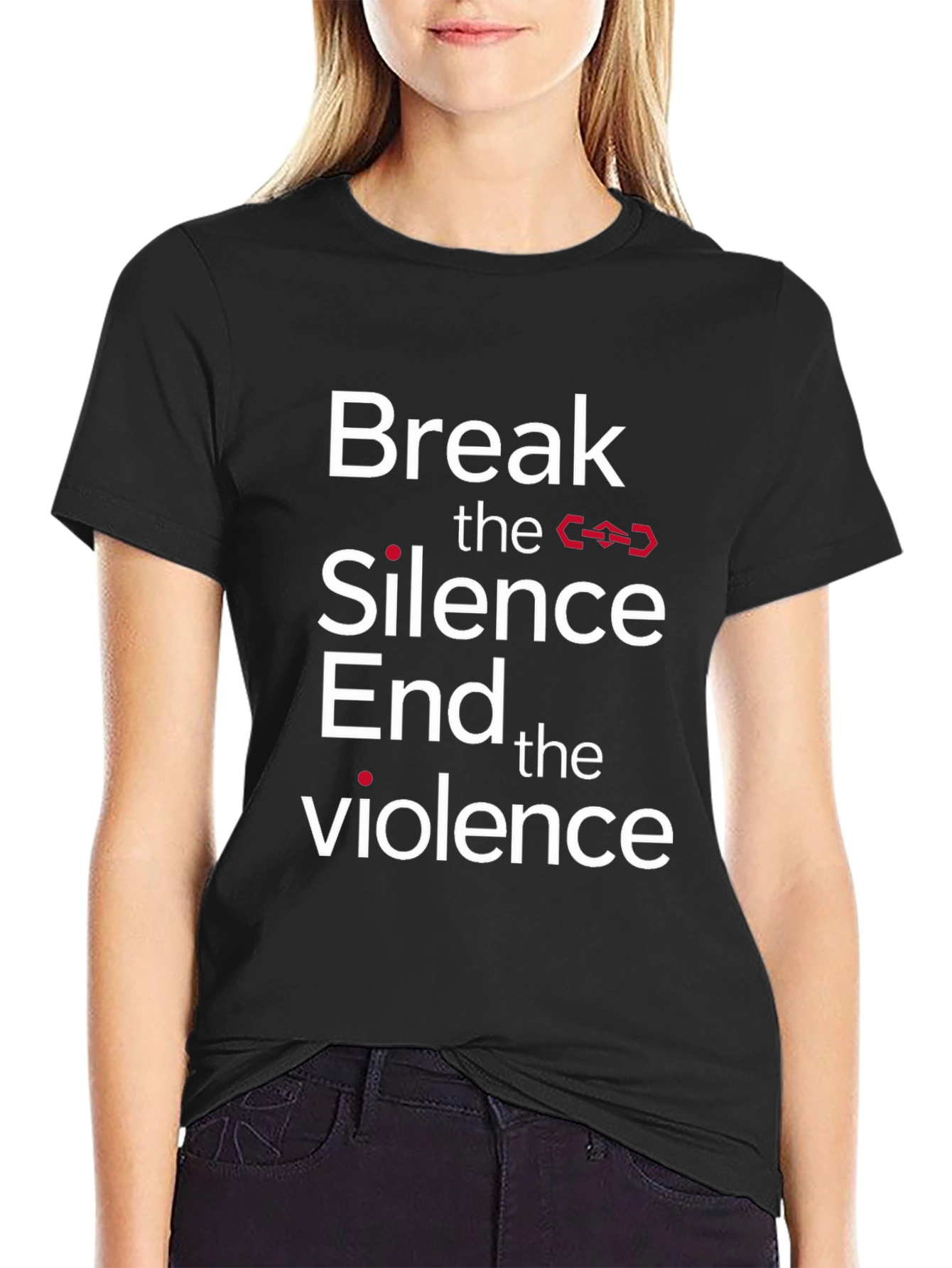 Break the Silence End the Violence Black T-Shirt
