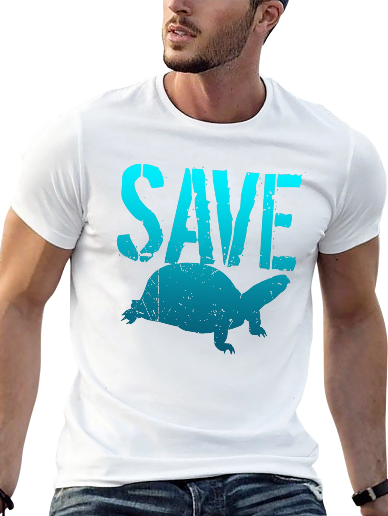 Save the Turtles T-Shirt - Black Cotton Tee