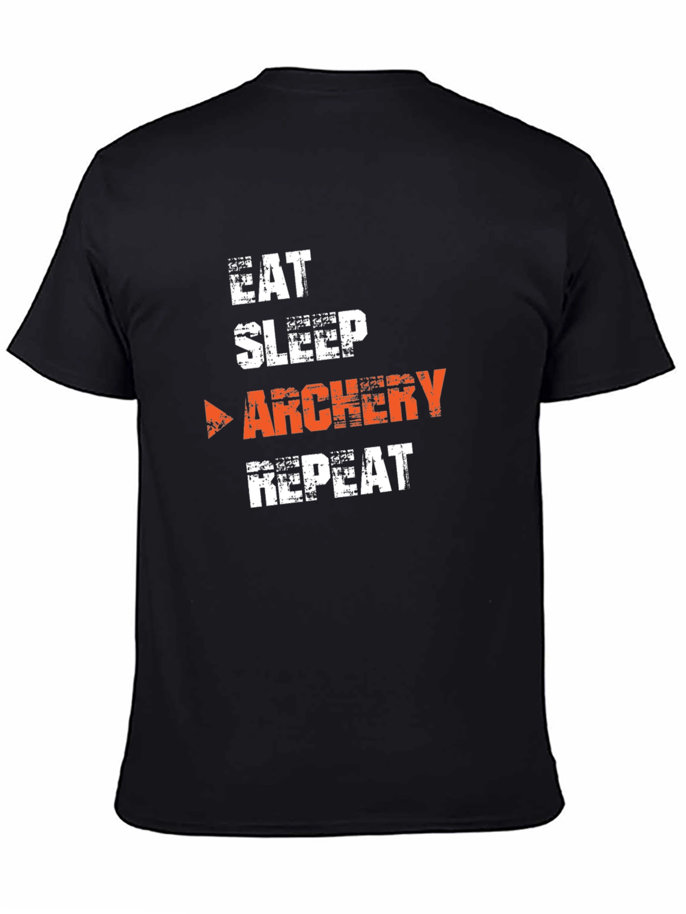 Eat Sleep Archery Repeat Black Graphic T-Shirt