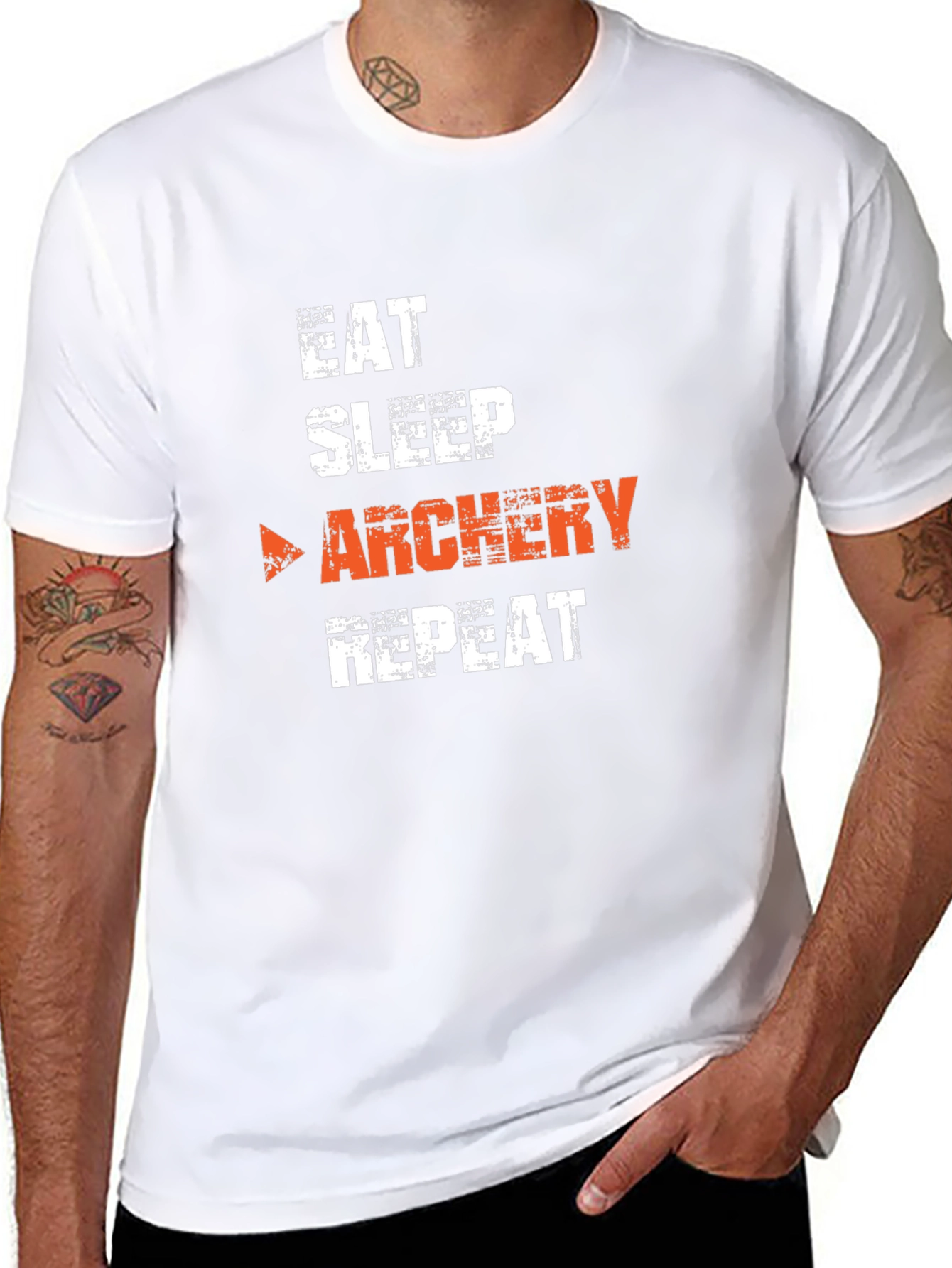 Eat Sleep Archery Repeat Black Graphic T-Shirt
