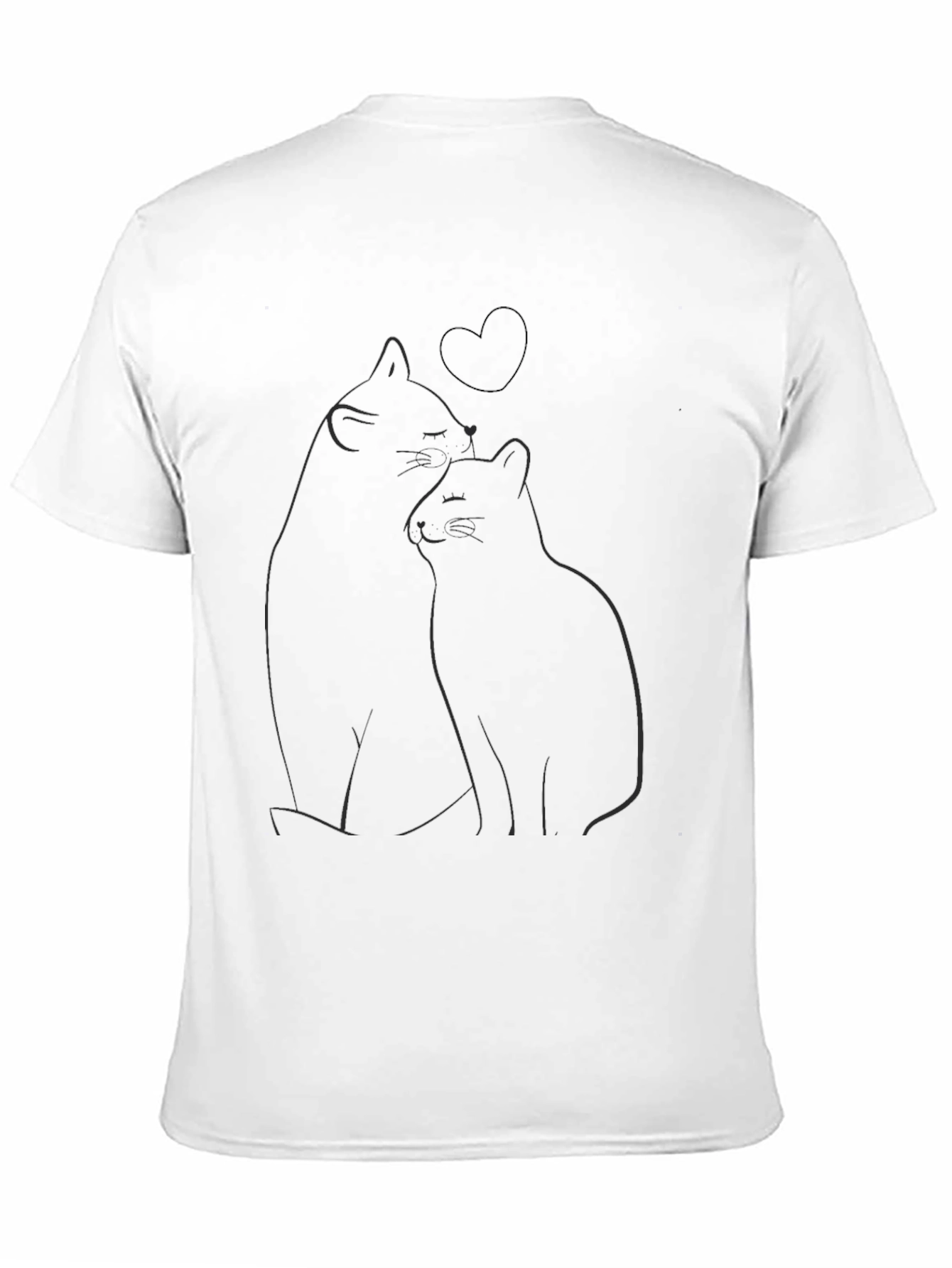 Cats & Heart Graphic Black T-Shirt