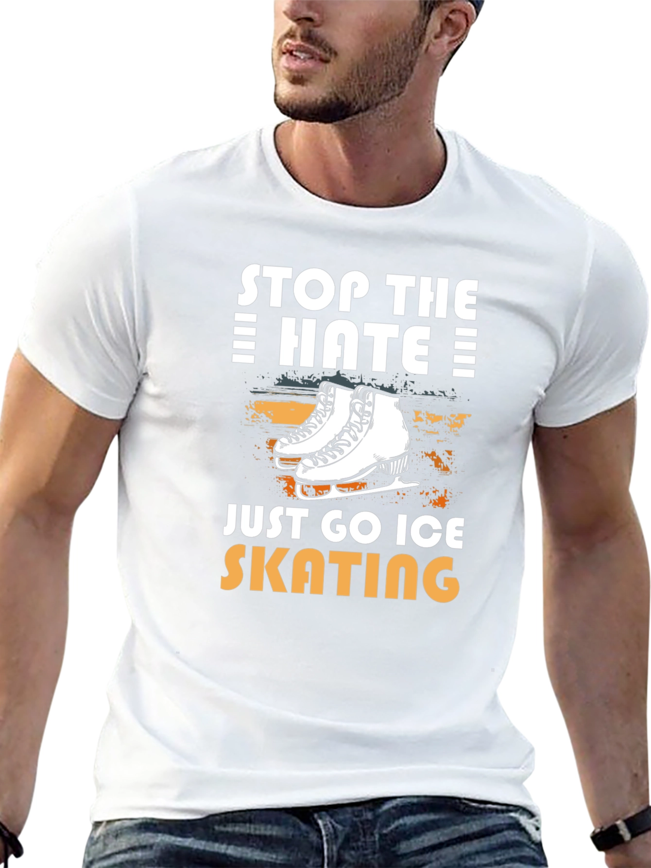 Stop the Hate Go Ice Skating Black T-Shirt