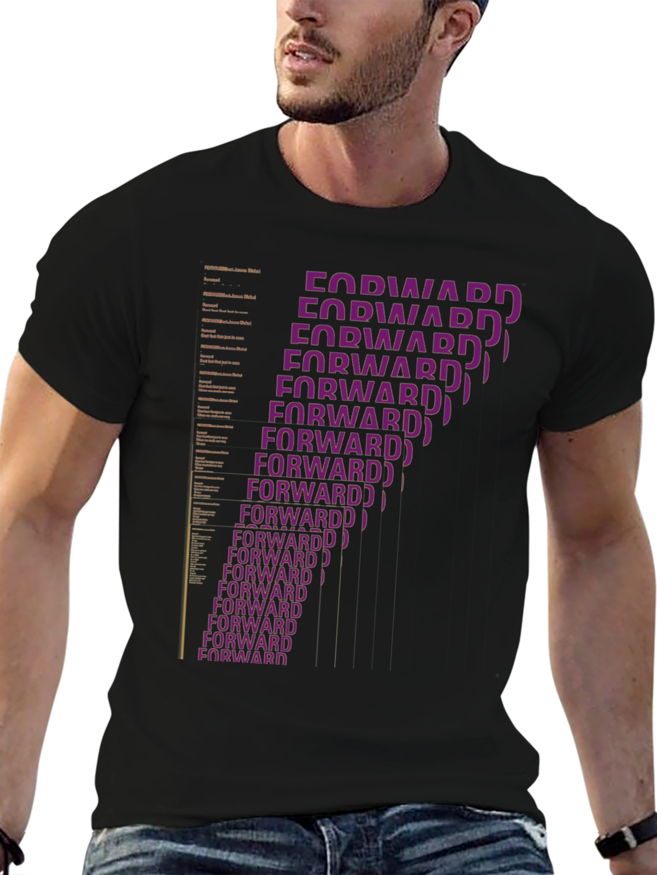 Forward Statement Graphic Tee - Stylish Black T-Shirt