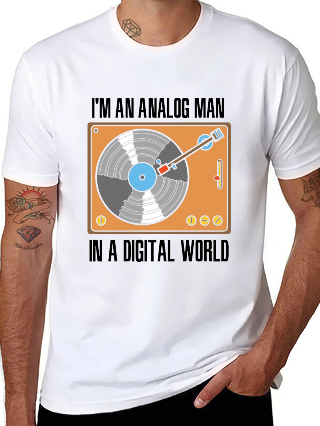 Analog Man in a Digital World Graphic T-Shirt