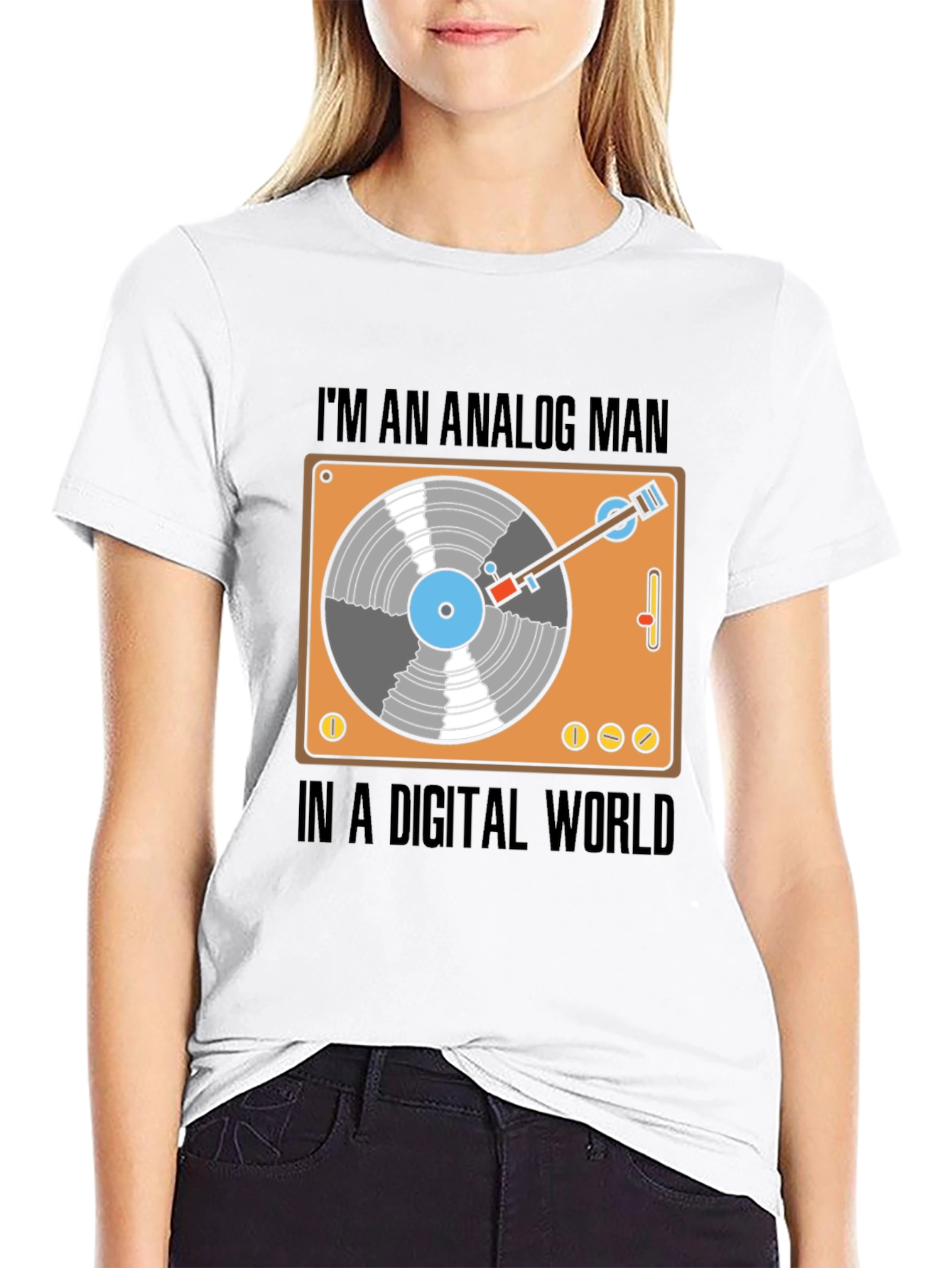 Analog Man in a Digital World Graphic T-Shirt
