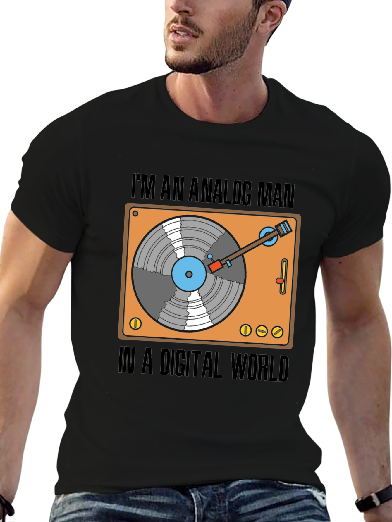 Analog Man in a Digital World Graphic T-Shirt
