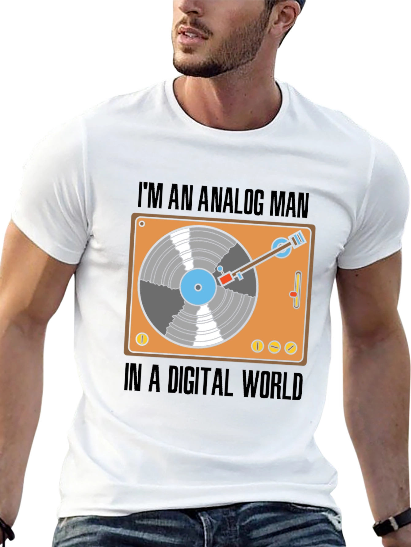 Analog Man in a Digital World Graphic T-Shirt