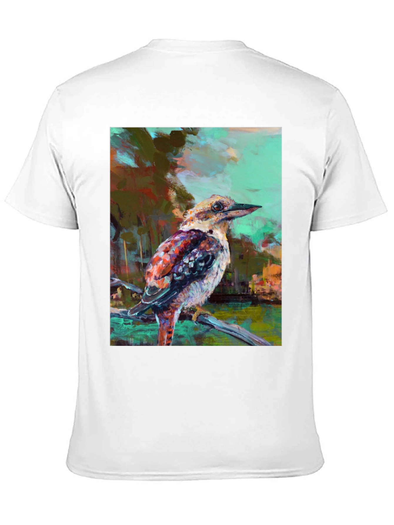 Kookaburra Art Print Black T-Shirt