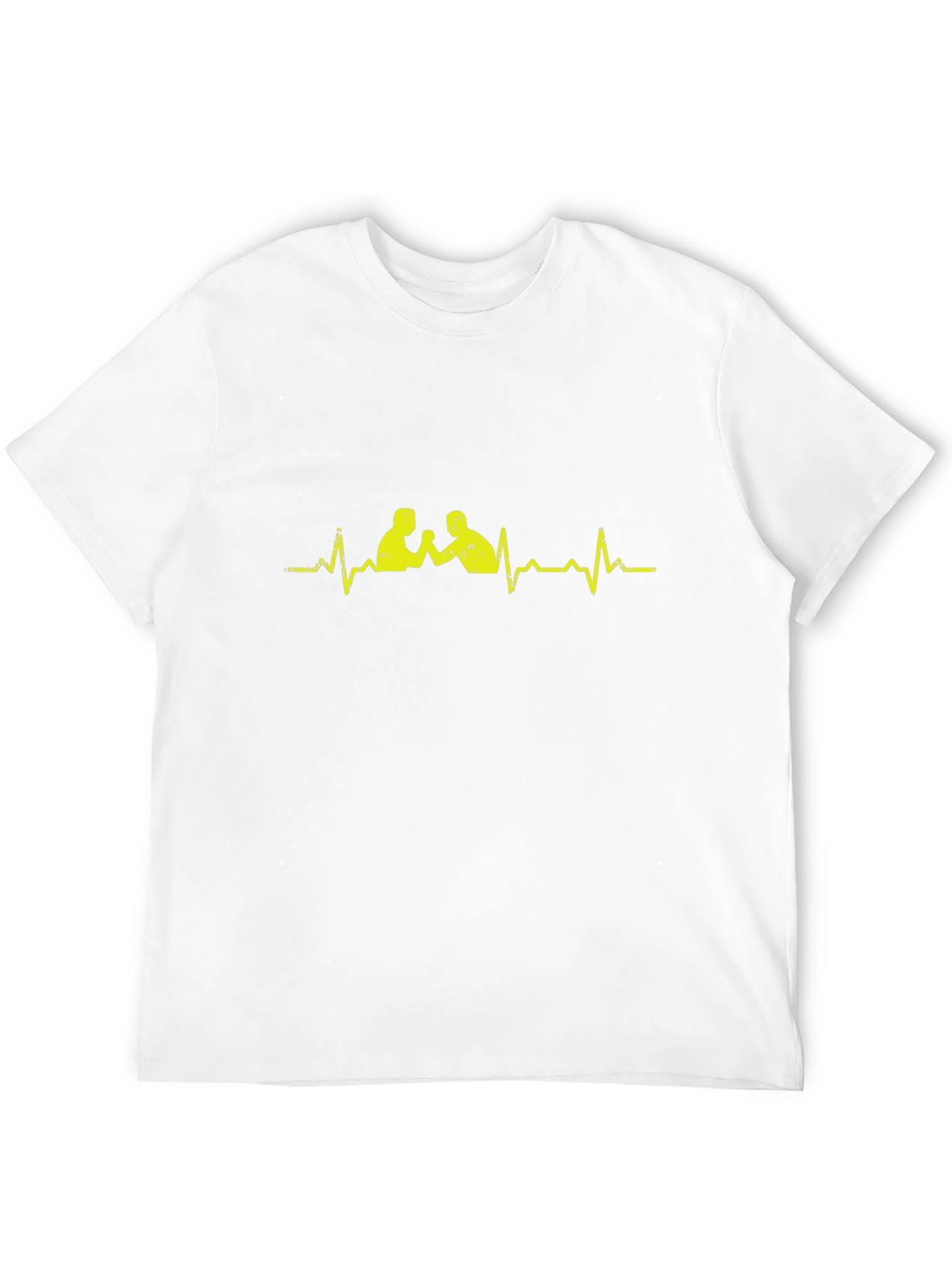 Arm Wrestling Heartbeat Graphic T-Shirt - Black