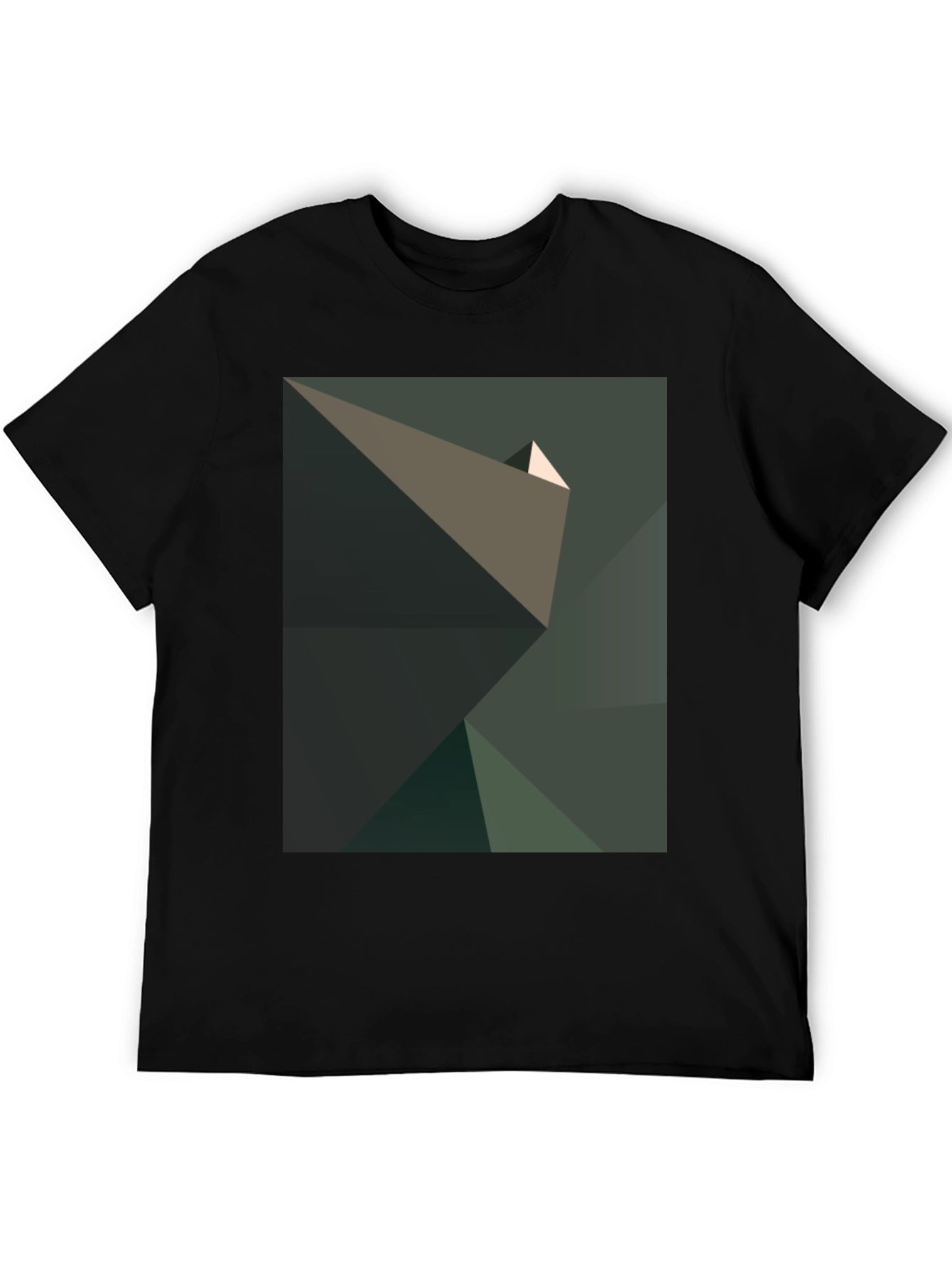 Abstract Geometric Graphic Print Black T-Shirt