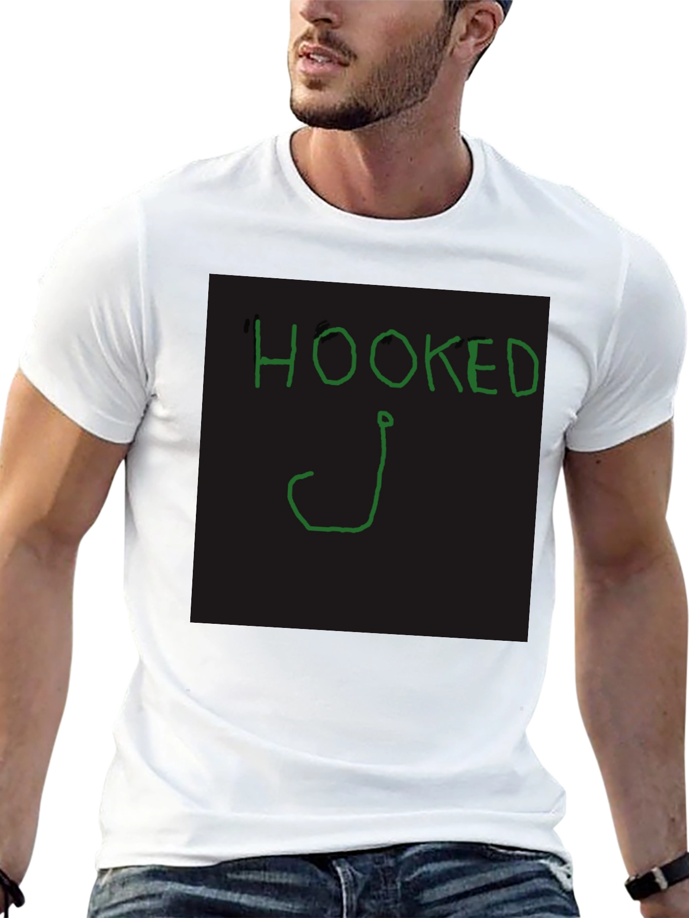 Hooked Fishing T-Shirt - Classic Black