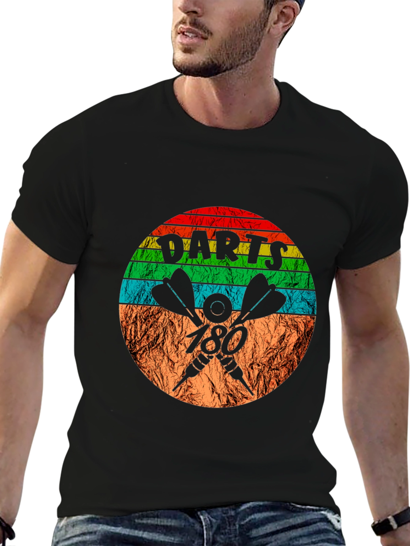 Retro Darts 180 T-Shirt - Dartboard Tee