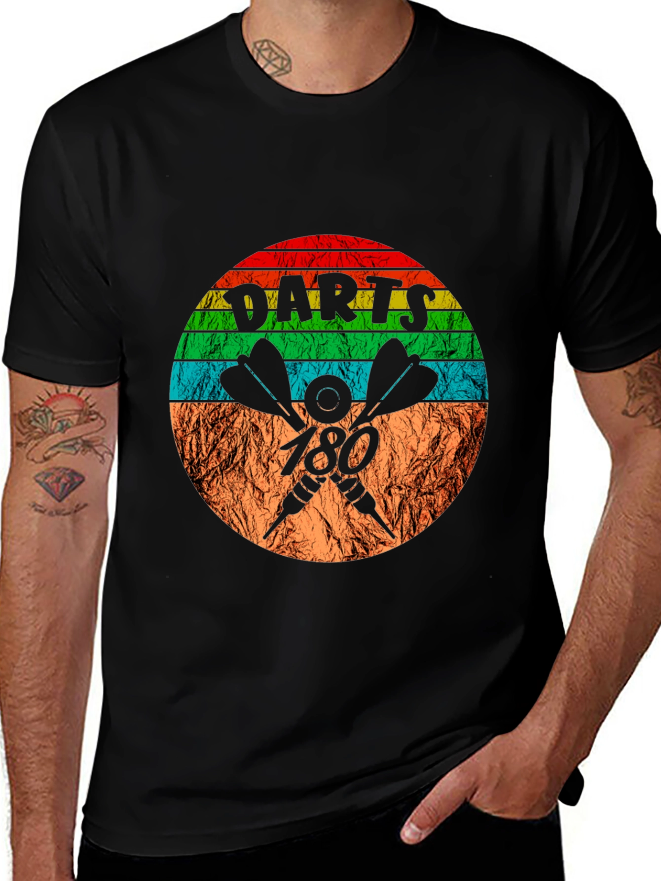 Retro Darts 180 T-Shirt - Dartboard Tee