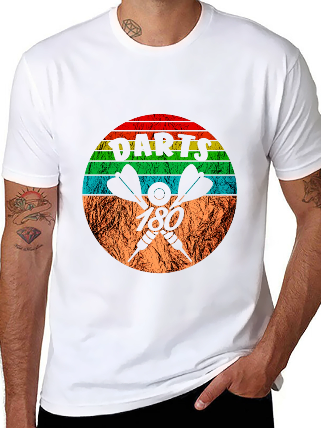 Retro Darts 180 T-Shirt - Dartboard Tee
