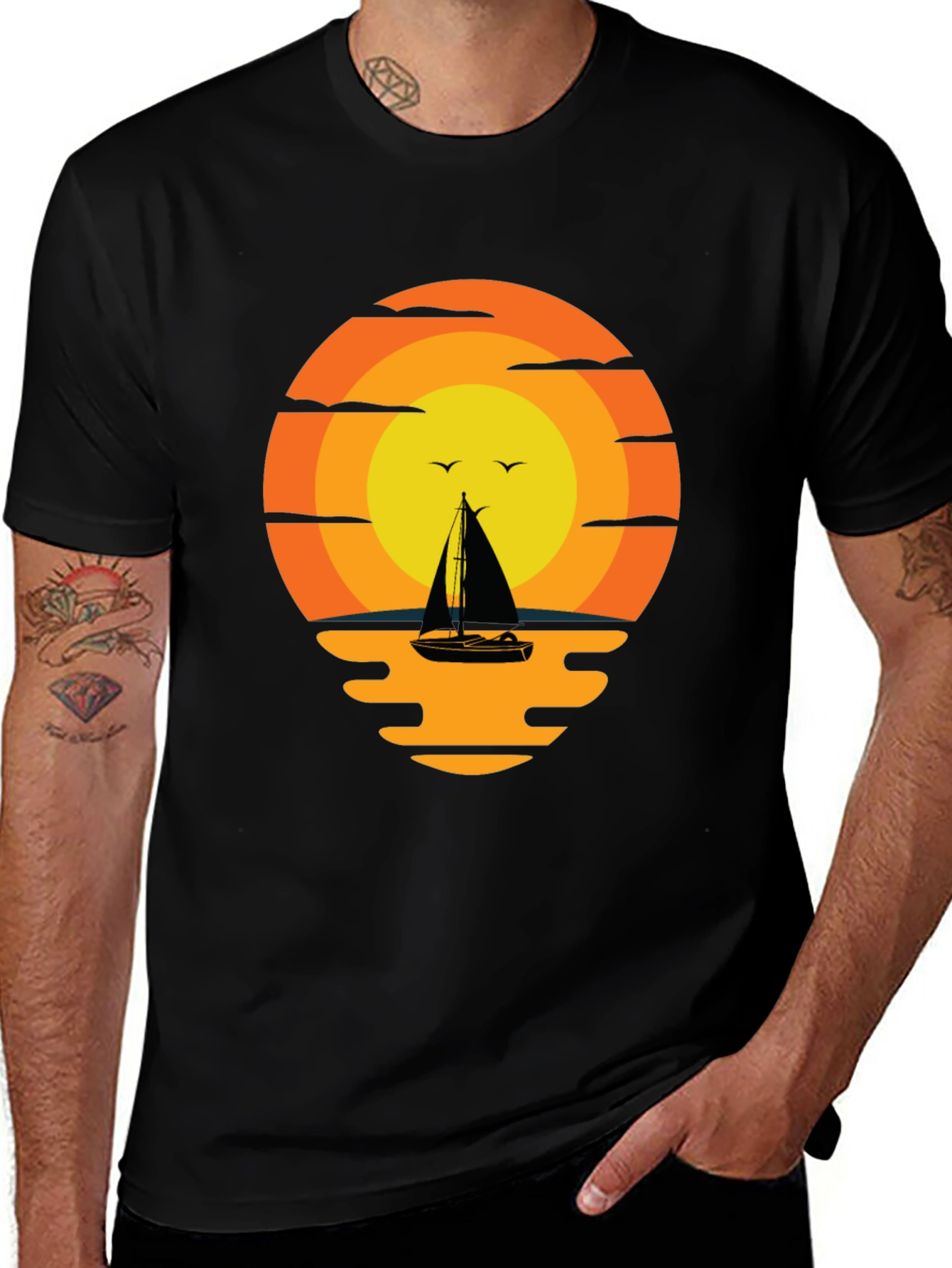 Sunset Sailboat Graphic Tee
