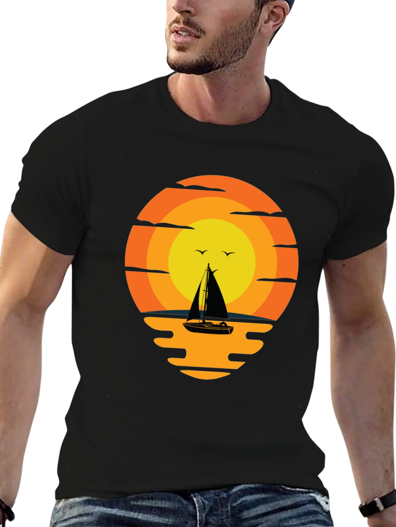 Sunset Sailboat Graphic Tee