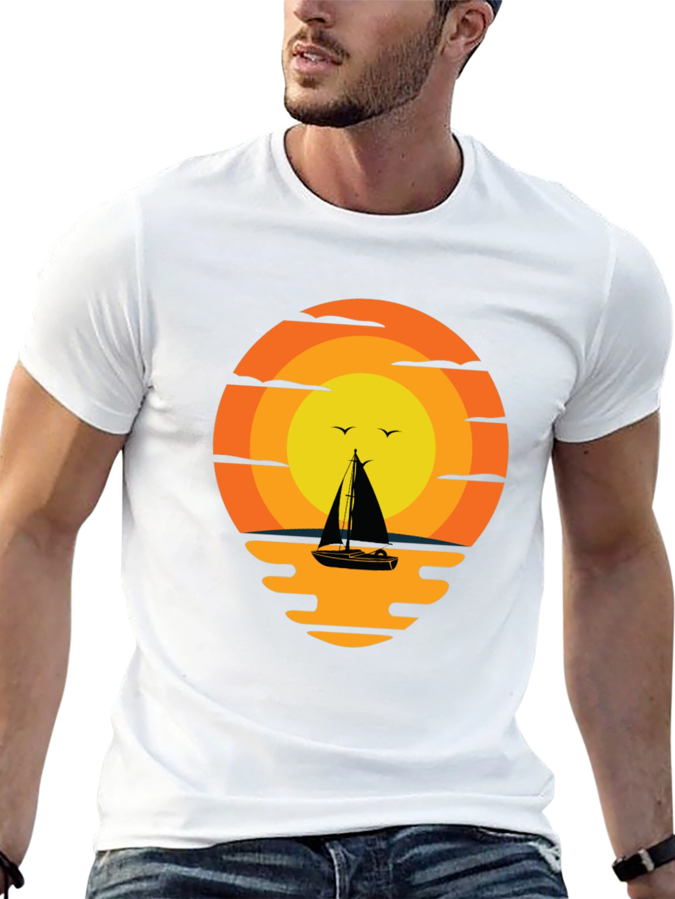 Sunset Sailboat Graphic Tee