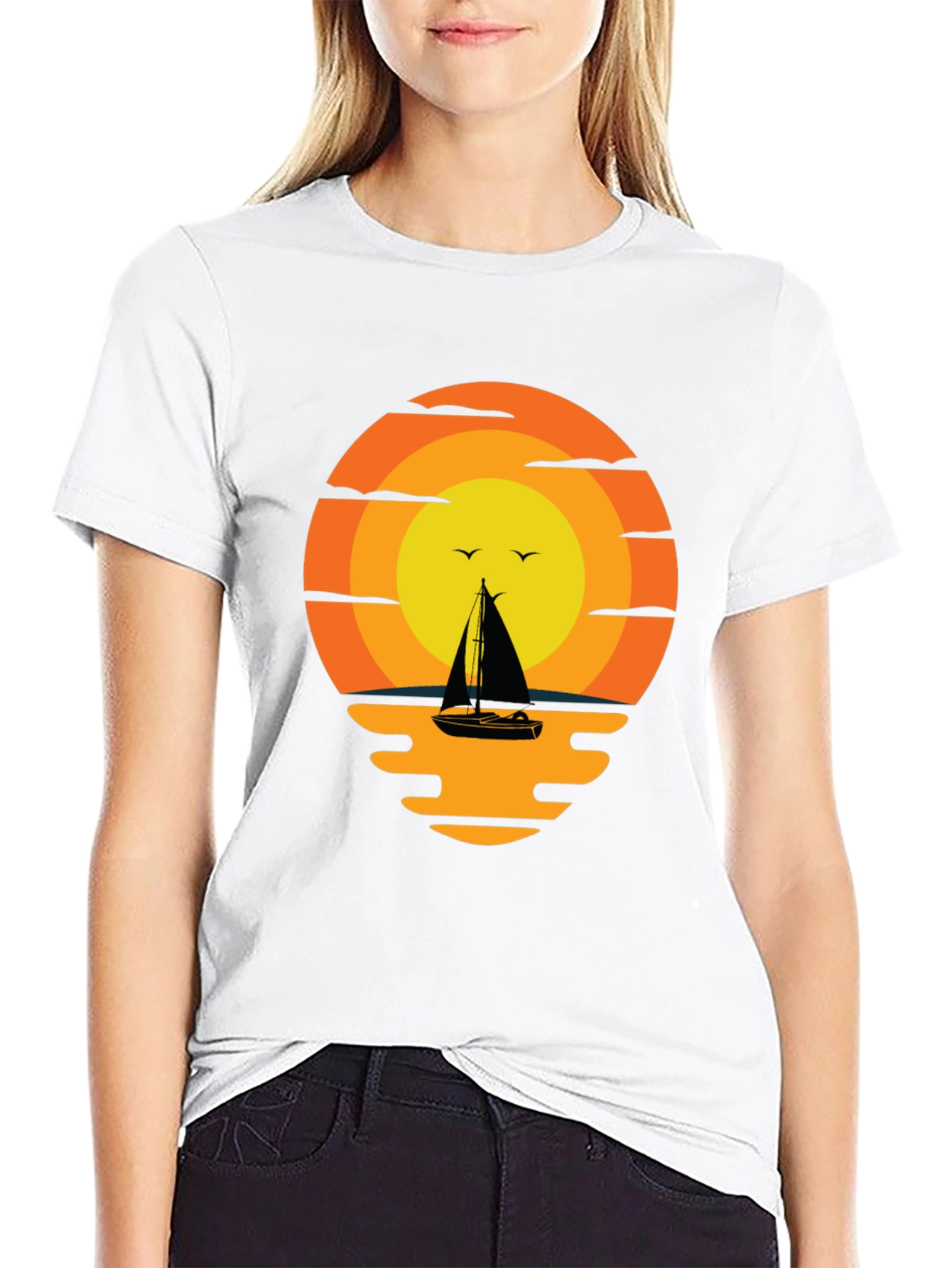 Sunset Sailboat Graphic Tee