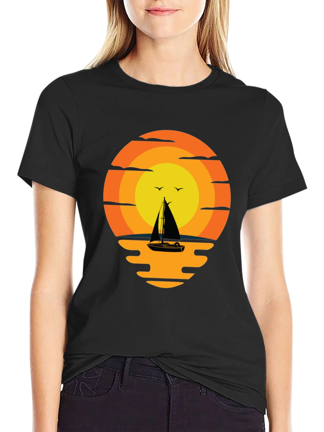 Sunset Sailboat Graphic Tee