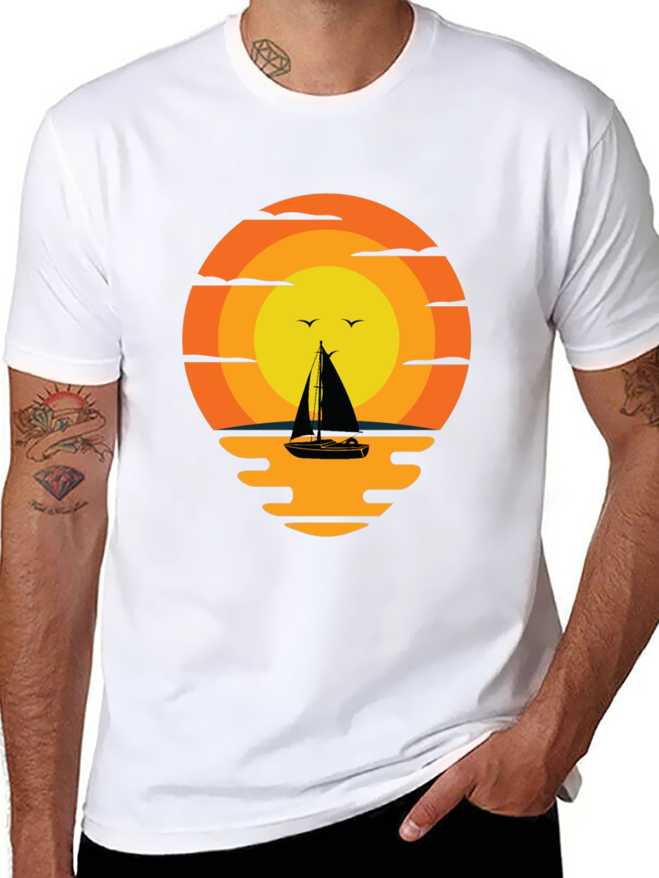 Sunset Sailboat Graphic Tee