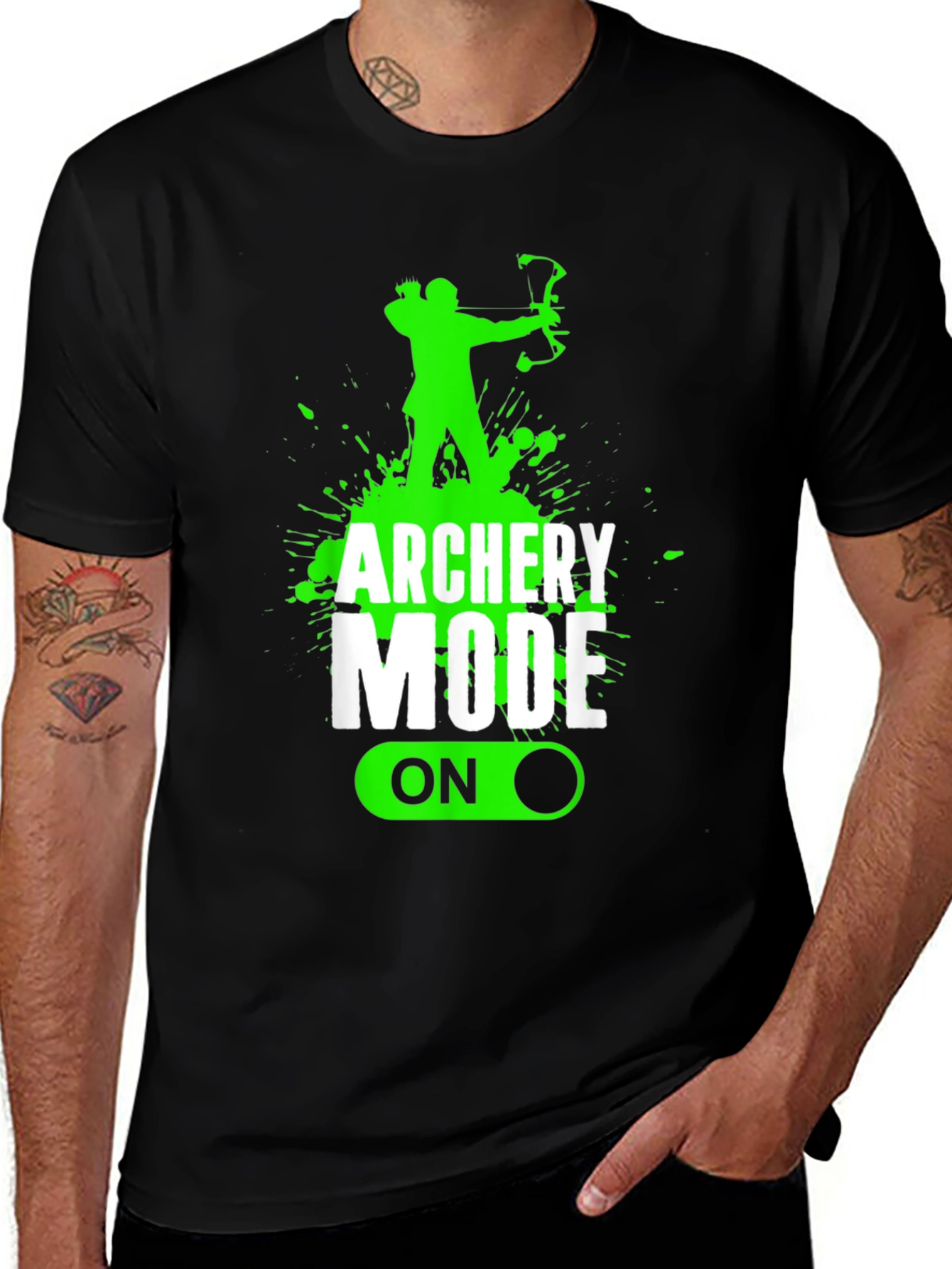 Archery Mode On Black Graphic Tee