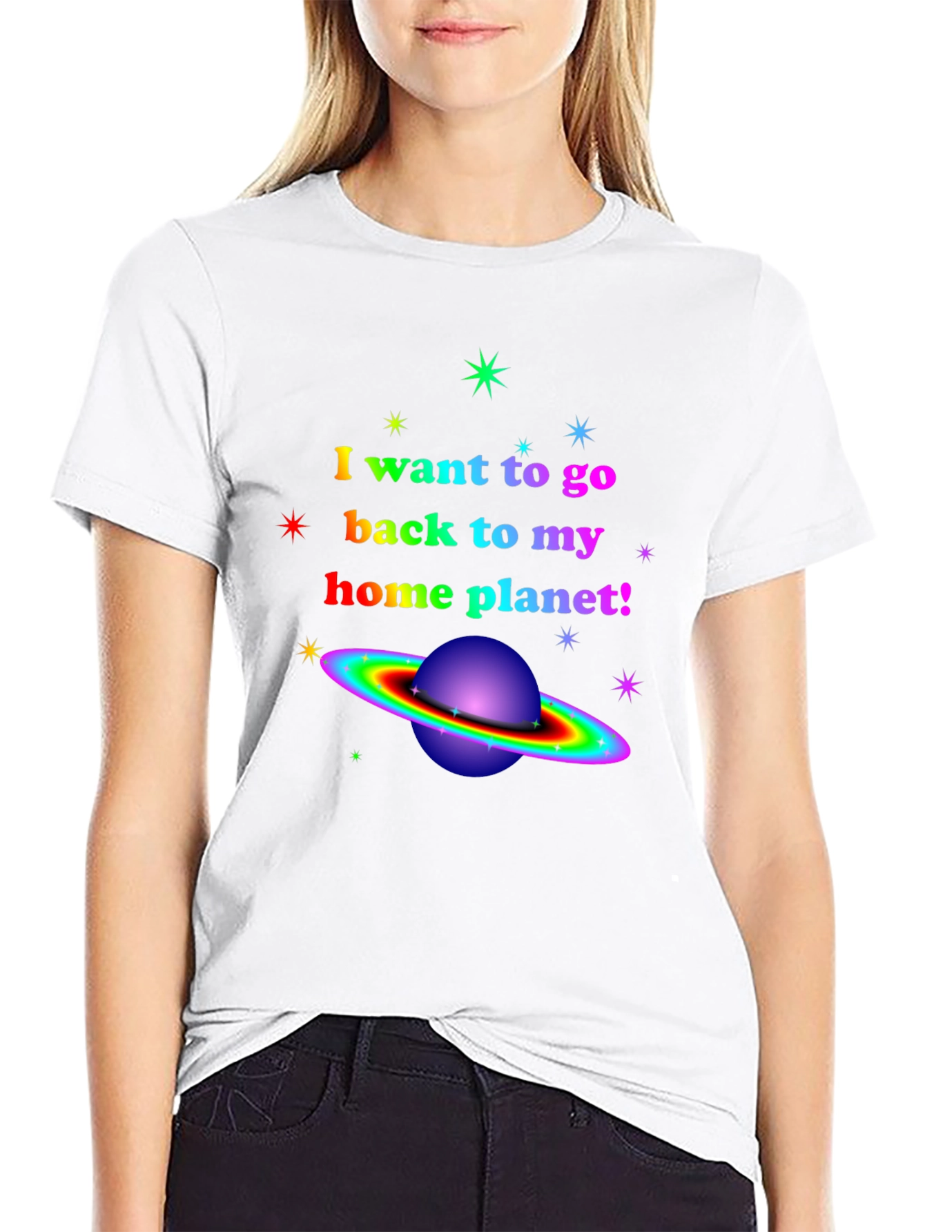 Rainbow Planet T-Shirt - I Want To Go Home