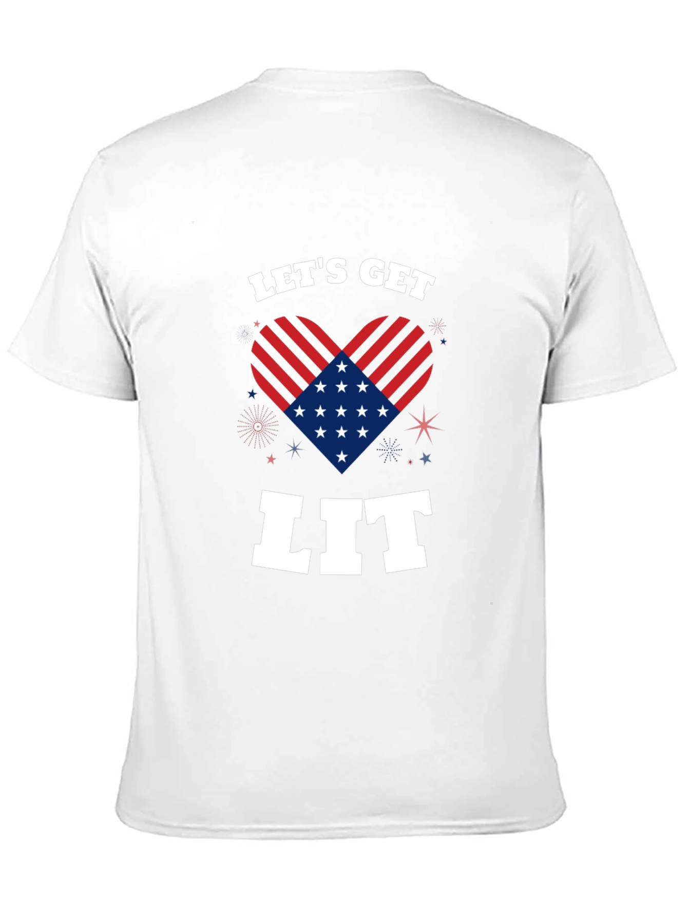 Lets Get Lit Patriotic Heart Graphic Tee