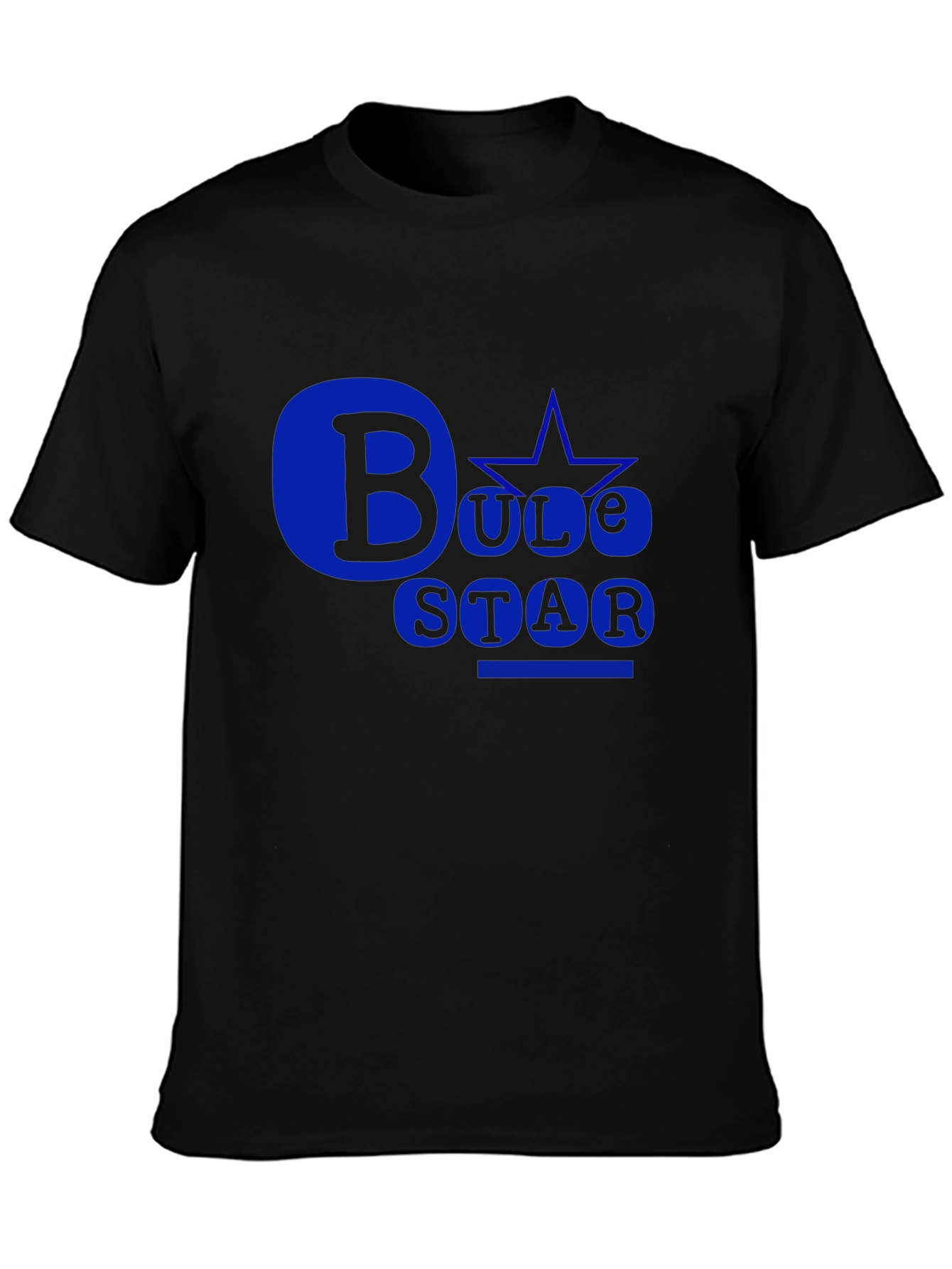 Bule Star Black T-Shirt: Bold Design